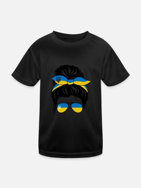 Ukraine Girl - Kinder Funktions-T-Shirt - Schwarz - Vorne