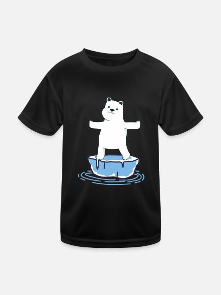 Yoga Polar Bear - Kids Functional T-Shirt - black - Front