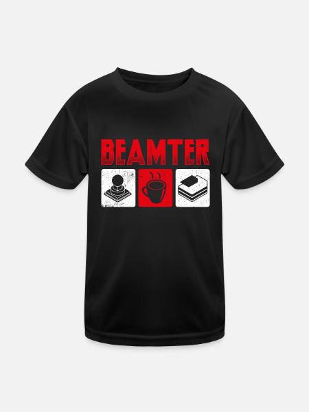Beamter Beamtin Motiv Verbeamtet Beamter Beruf - Kinder Funktions-T-Shirt - Schwarz - Vorne