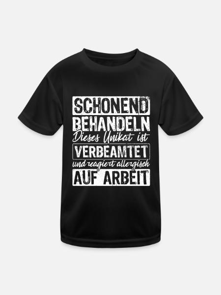Beamten Beamter Schonend behandeln Allergisch auf - Kinder Funktions-T-Shirt - Schwarz - Vorne