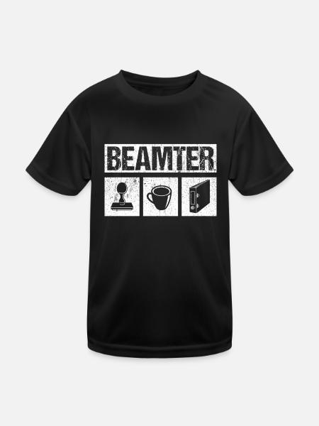 Beamter Beamtin Geschenk Verbeamtet Beamter - Kinder Funktions-T-Shirt - Schwarz - Vorne