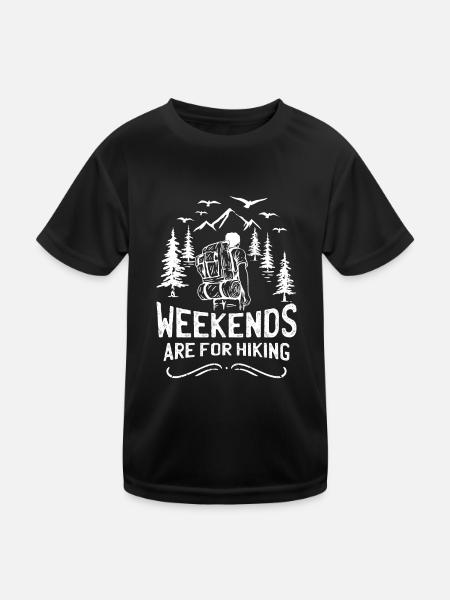Wanderer Wandern Outdoor Gebirge Bergsteiger - Kinder Funktions-T-Shirt - Schwarz - Vorne