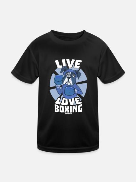 Live Love Boxing - Kinder Funktions-T-Shirt - Schwarz - Vorne