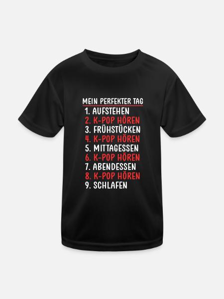 K-pop - Kinder Funktions-T-Shirt - Schwarz - Vorne