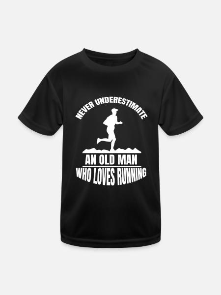 Joggers run run fit jogging cardio training - Kids Functional T-Shirt - black - Front