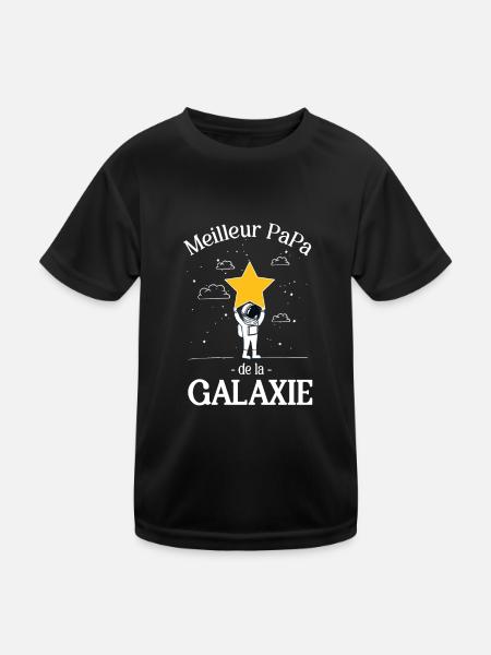 Meilleur papa de la galaxie - T-shirt sport Enfant - noir - Devant