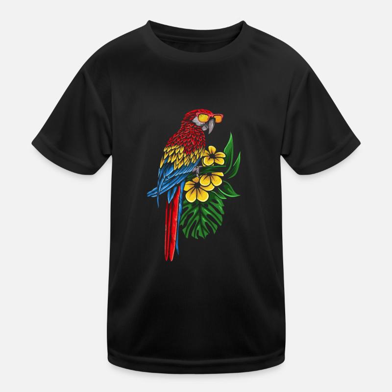Funny cockatiel parrot with flowers Kids Functional T-Shirt