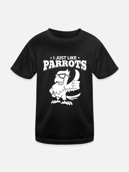 J’aime les perroquets Perroquet cool avec lunettes de soleil - T-shirt sport Enfant - noir - Devant