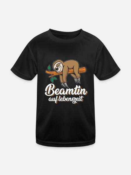 Beamtin auf Lebenszeit - Beamtin Kaffee Design Ges - Kinder Funktions-T-Shirt - Schwarz - Vorne