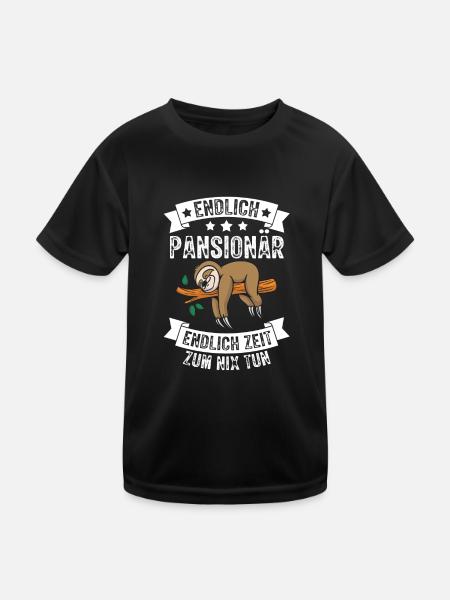 Rentner Endlich Pensionär Endlich nix tun Rente - Kinder Funktions-T-Shirt - Schwarz - Vorne