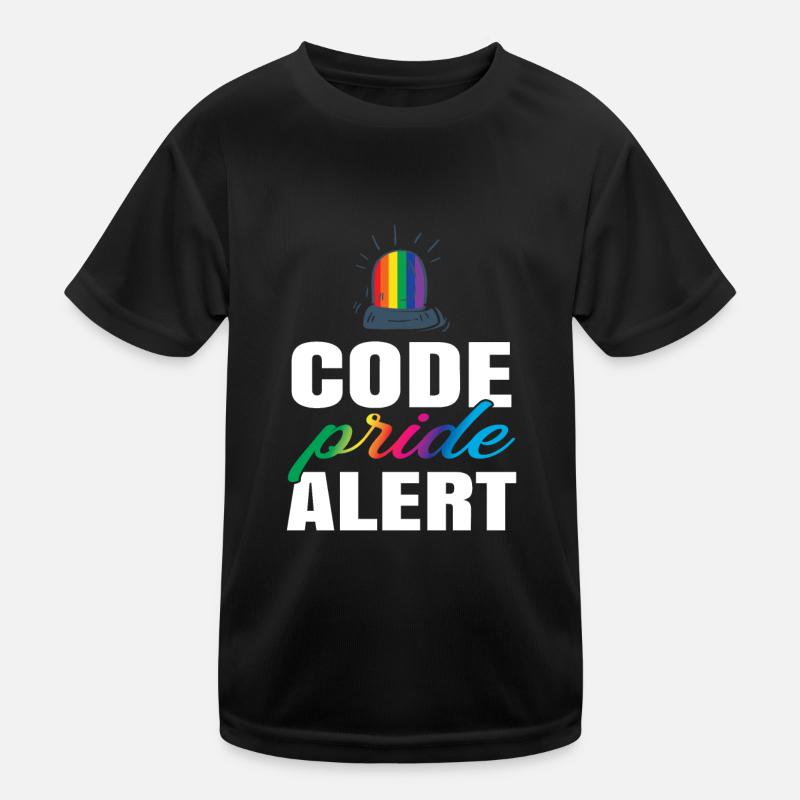 Code Pride Alert Bisexual Lesbian Love Asexual Tra Kinder Funktions-T-Shirt