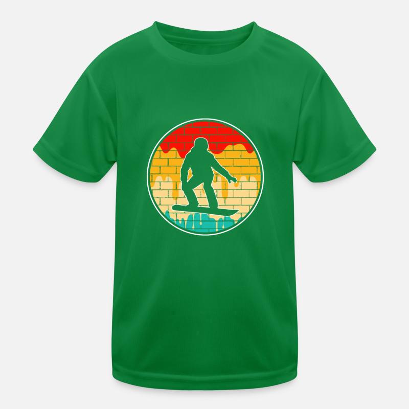 Snowboarding Retro Kinder Funktions-T-Shirt