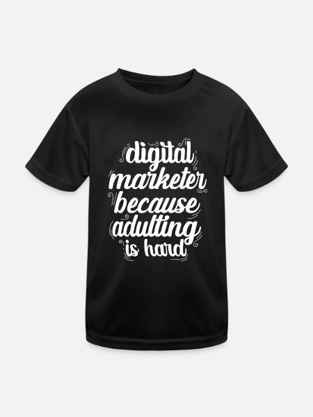 The adult is heavy office worker Gesche - Kids Functional T-Shirt - black - Front