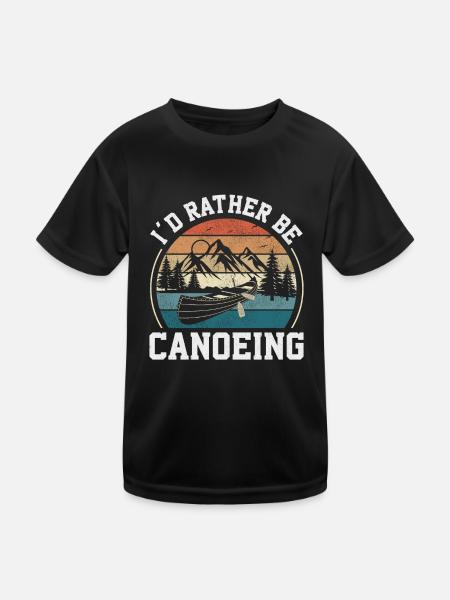 Canoe Canoeing Retro Vintage I'd - Kids Functional T-Shirt - black - Front