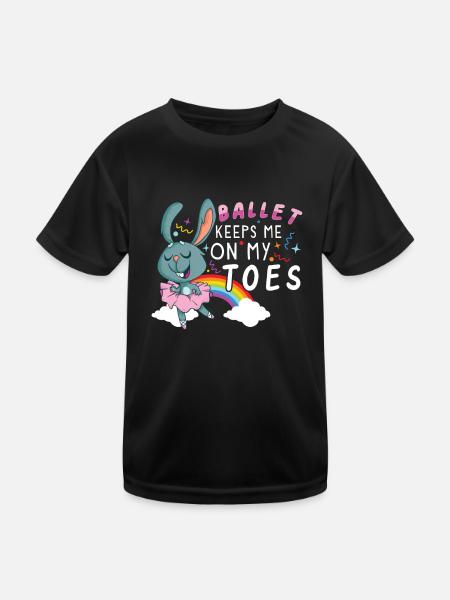Ballet Ballerina Dance Dancer Dancing Ballet Gift - Kids Functional T-Shirt - black - Front