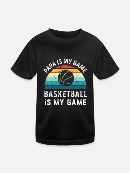 Papa est mon nom Basketball est mon jeu Papa Pères - T-shirt sport Enfant - noir - Devant