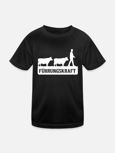 Führungskraft, Hühnerzucht, Hühner - Kinder Funktions-T-Shirt - Schwarz - Vorne