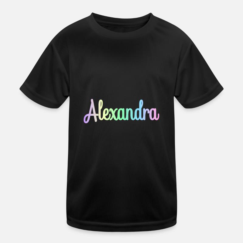 ALEXANDRA Rainbow Minimalist Cursive Kinder Funktions-T-Shirt