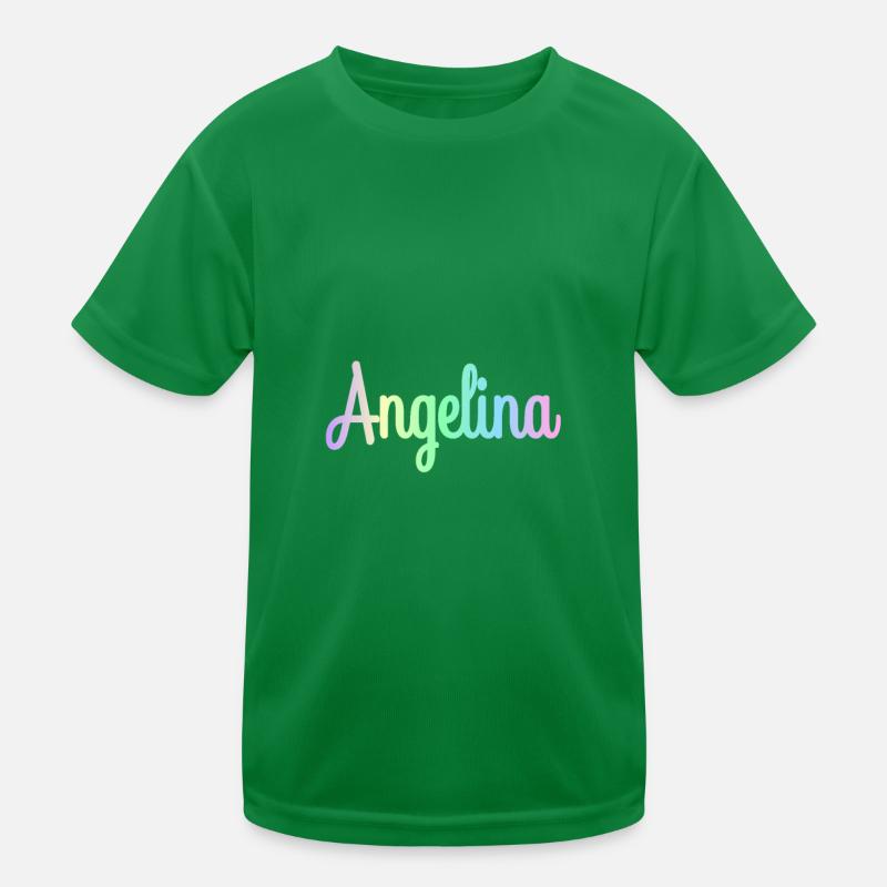 ANGELINA Rainbow Minimalist Cursive Kinder Funktions-T-Shirt
