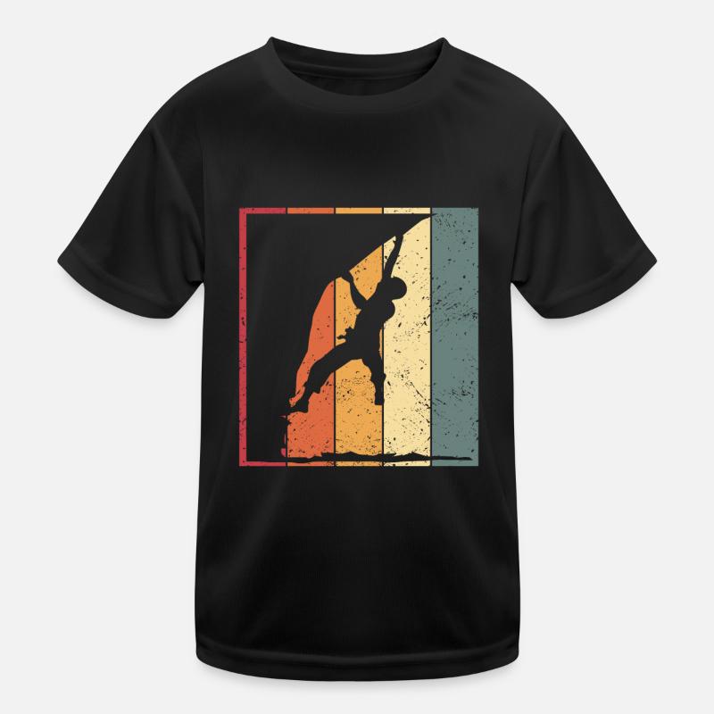 Vintage Bergsteiger Klettern Kletterer Bouldern Kinder Funktions-T-Shirt