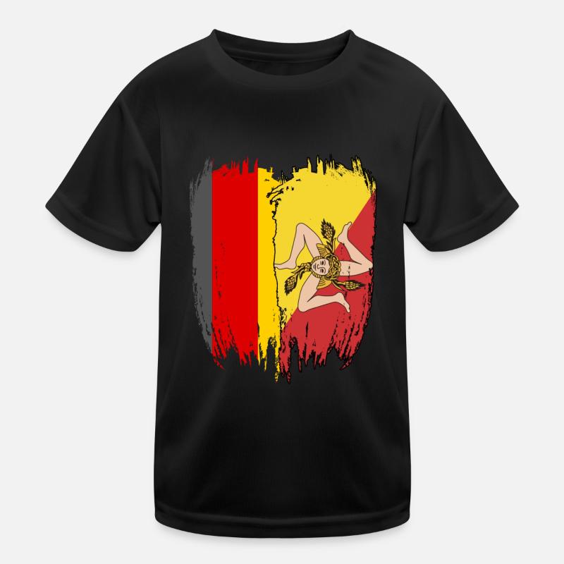 Germany Flag Sicily Kids Functional T-Shirt