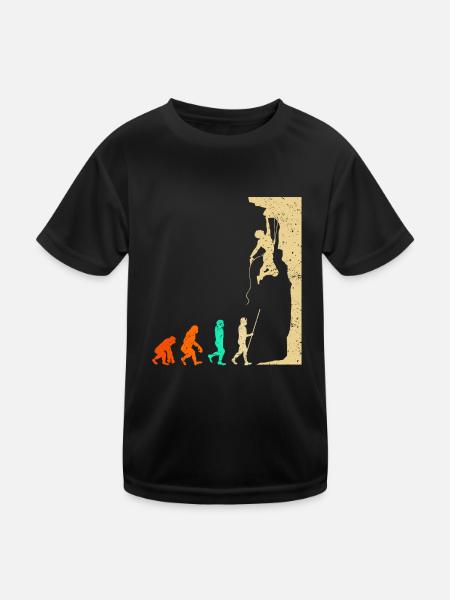 Vintage Bergsteiger Klettern Kletterer Bouldering - Kinder Funktions-T-Shirt - Schwarz
