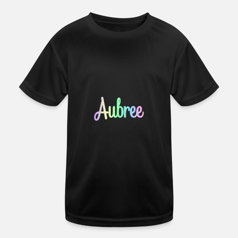 AUBREE Rainbow Cursive Minimaliste T-shirt sport Enfant