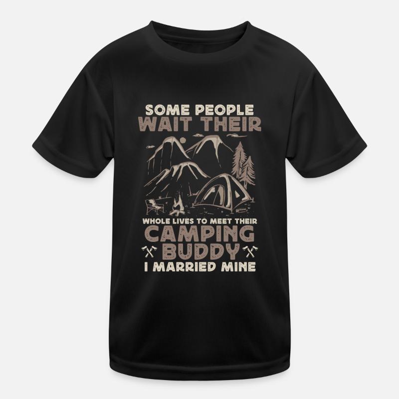 Camping Buddy Married, Camping, Outdoor Kids Functional T-Shirt