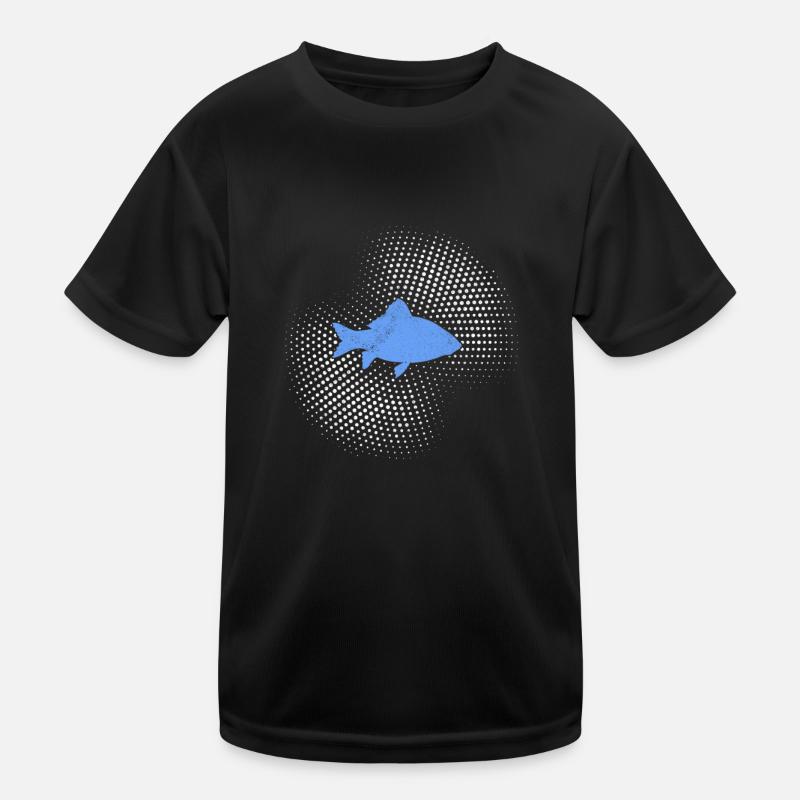 Fisch - Kinder Funktions-T-Shirt - Schwarz