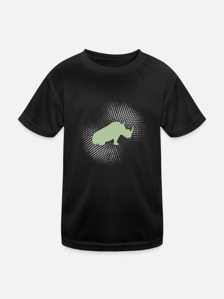 Rhinoceros - Kids Functional T-Shirt - black - Front