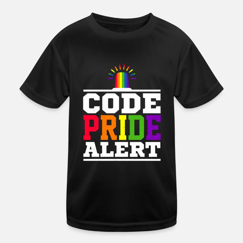 Code Pride Alert Bisexual Lesbian Love Asexual Tra Kinder Funktions-T-Shirt