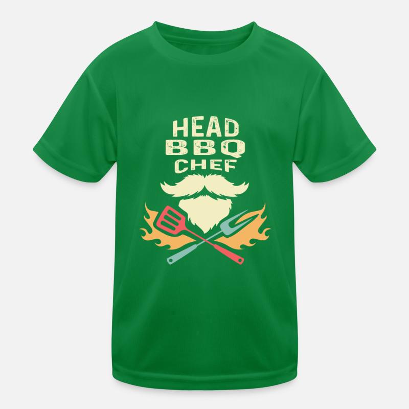 Head BBQ Chef Chef Gift Kids Functional T-Shirt