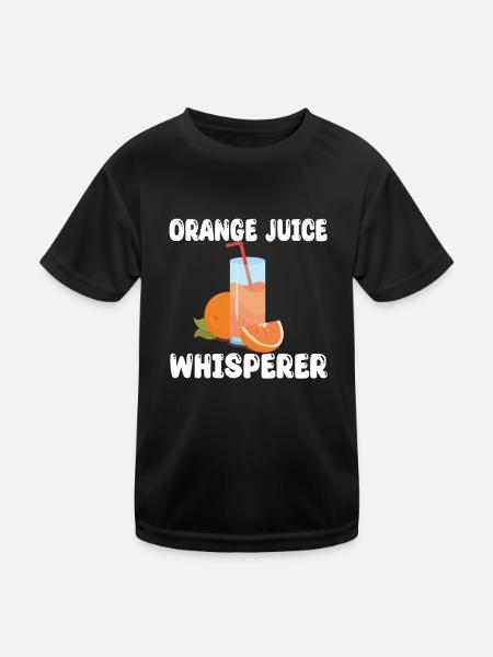 Orangensaft Flüsterer - Kinder Funktions-T-Shirt - Schwarz - Vorne