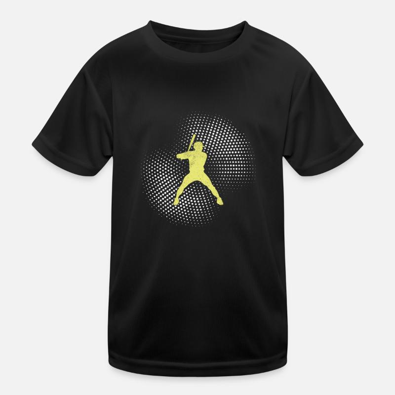 Baseball - Kinder Funktions-T-Shirt - Schwarz
