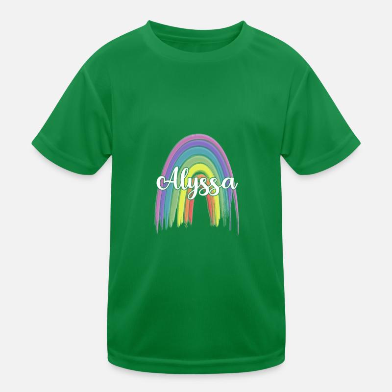 ALYSSA Rainbow Cursive Kinder Funktions-T-Shirt