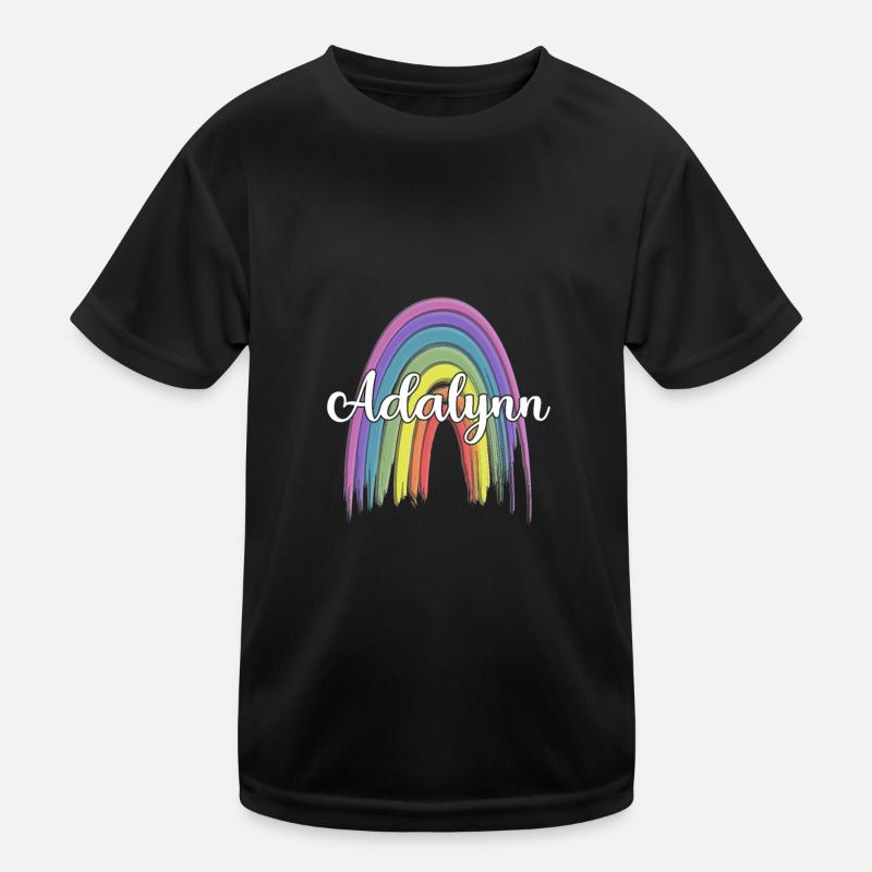 ANDREA Rainbow Cursive - Kinder Funktions-T-Shirt - Schwarz