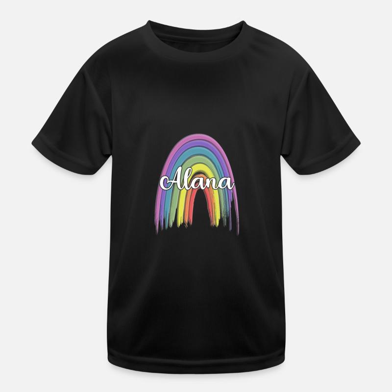 ALANA Rainbow Cursive - Kids Functional T-Shirt - black
