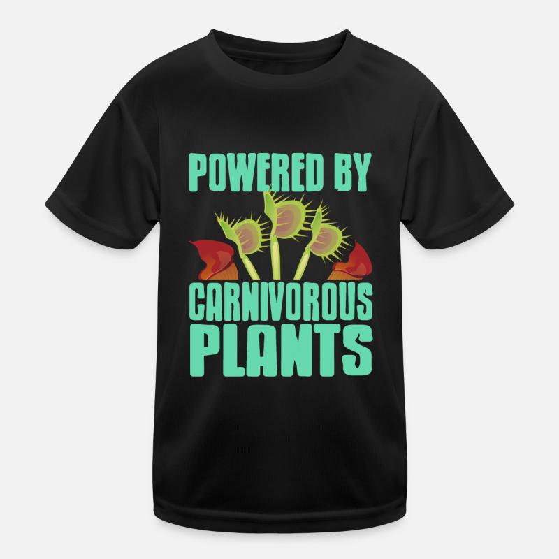 Powered by carnivorous plants - Kids Functional T-Shirt - black