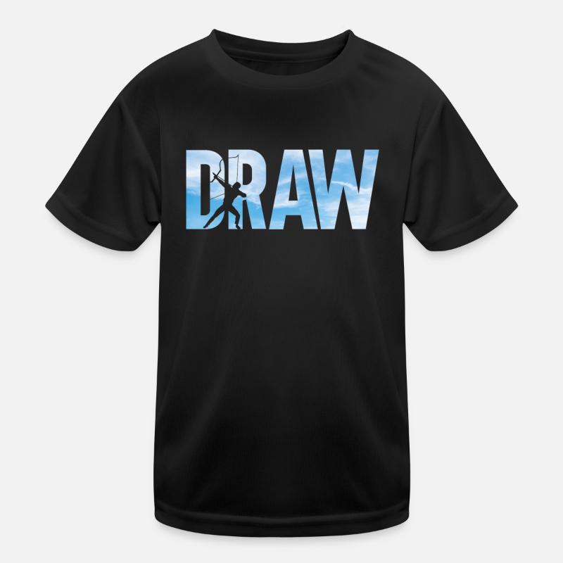 Archery Bow Archer Draw - Kinder Funktions-T-Shirt - Schwarz