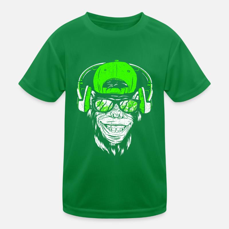 Monkey DJ mit Kopfhörer und Sonnenbrille Geschenki Kinder Funktions-T-Shirt