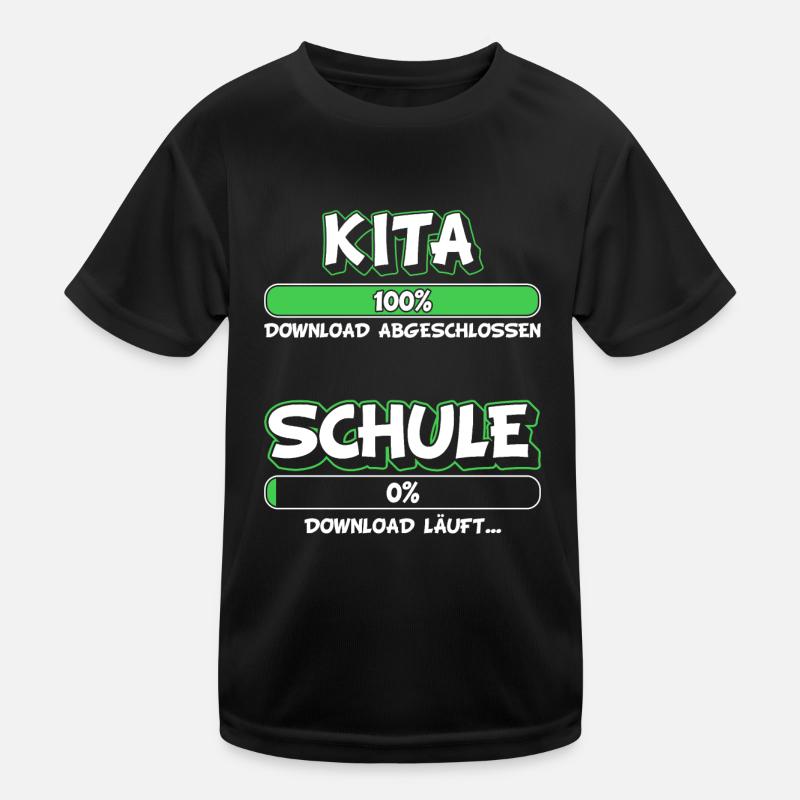 Einschulung Kita Schule Schulanfänger - Kinder Funktions-T-Shirt - Schwarz