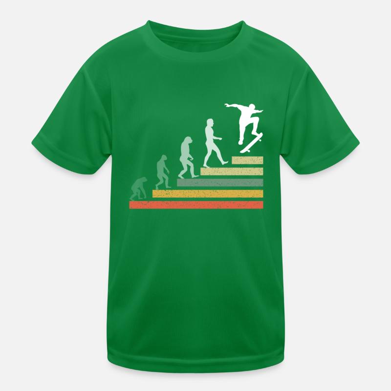 Retro Skating Board Skate Evolution Skateboard Kinder Funktions-T-Shirt