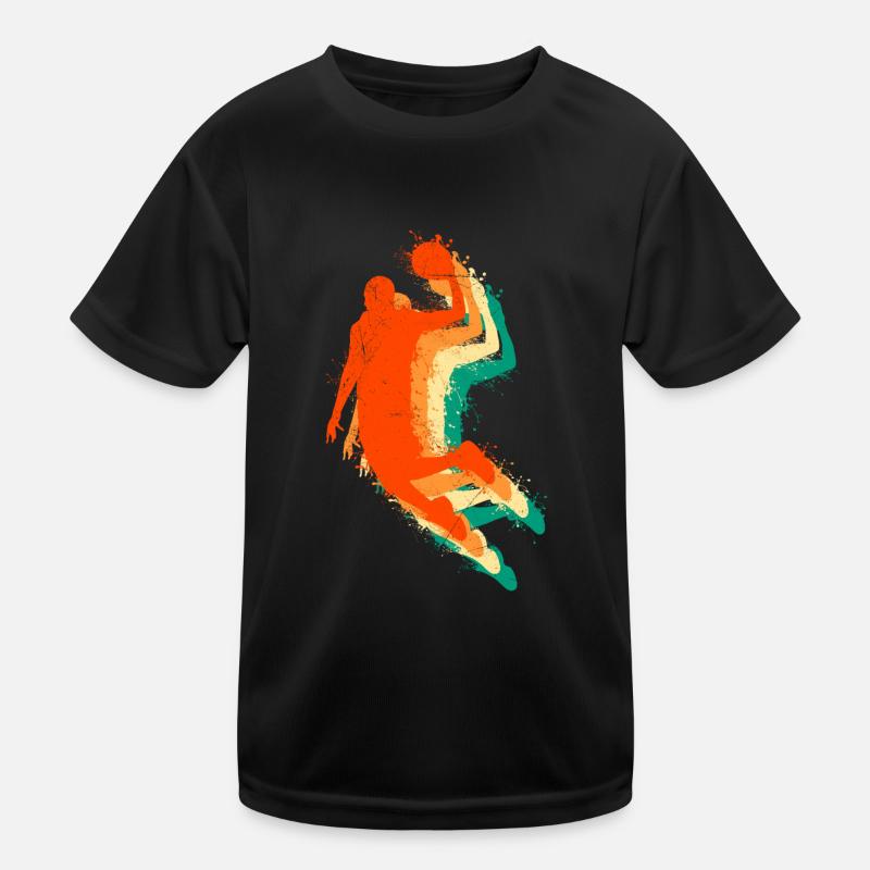 Retro Basketballer Kinder Funktions-T-Shirt