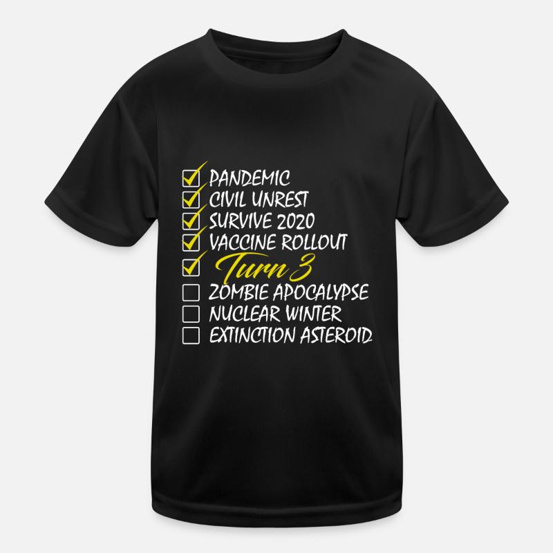 Turn 3 Checklist Funny Birthday Gift Funny Birthda Kinder Funktions-T-Shirt