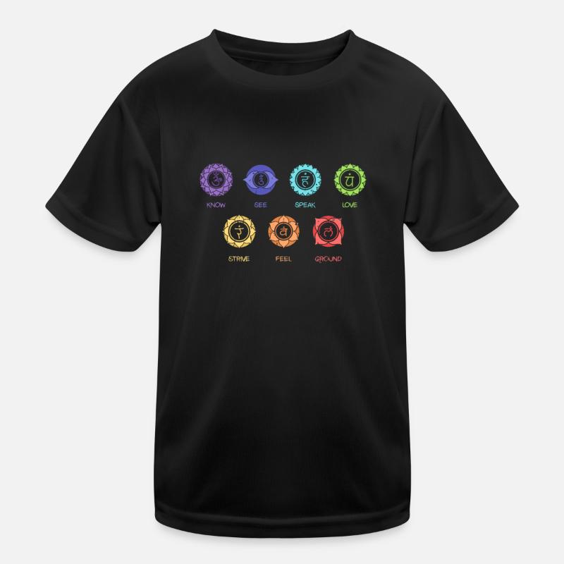 Sieben Chakra wissen, sehen Sie sprechen Liebe streben Gefühl Kinder Funktions-T-Shirt