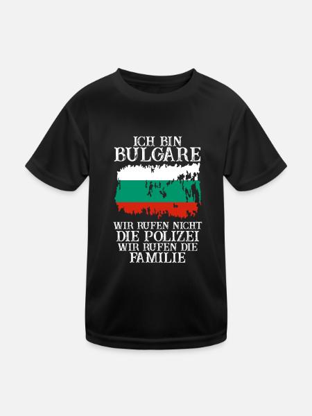 Balkan Bulgarien Bulgare Bulgarisches - Kinder Funktions-T-Shirt - Schwarz - Vorne