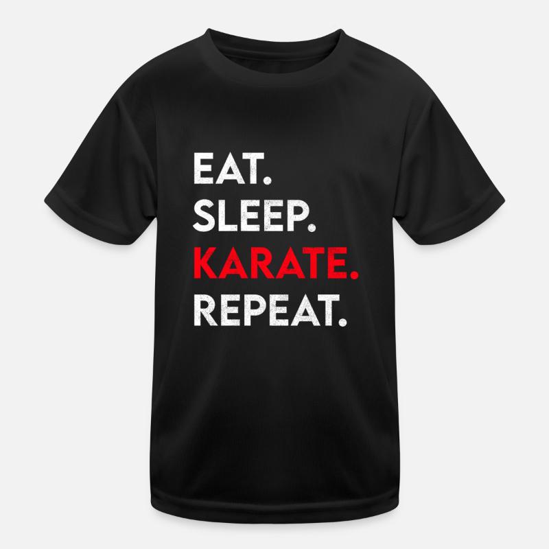 eat sleep karate repeat Kids Functional T-Shirt