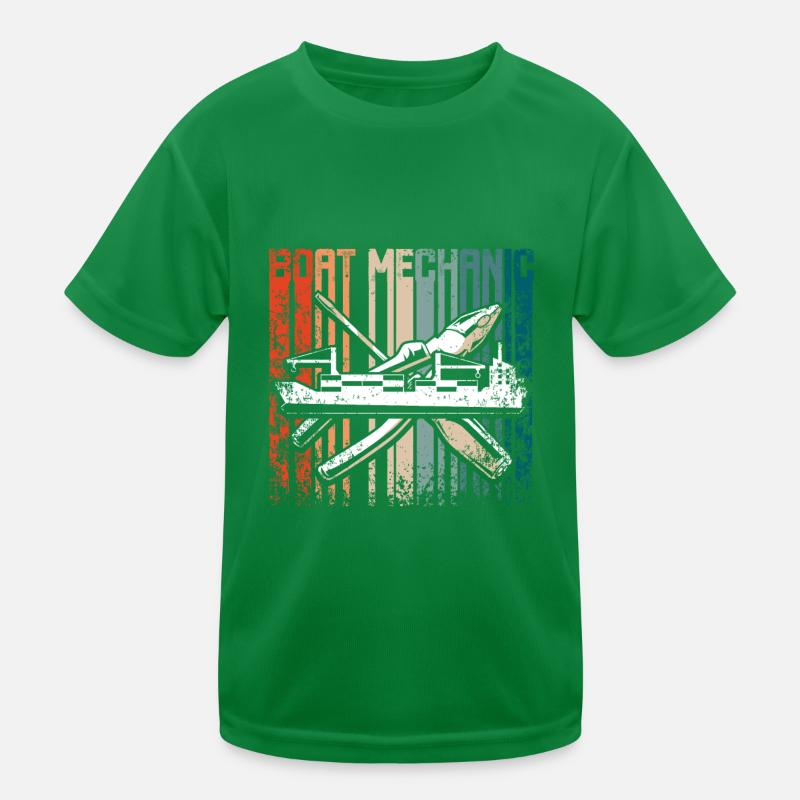 Retro Vintage boat mechanic Kids Functional T-Shirt