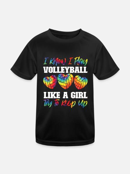 Joueuse de volleyball Team Girl Tie - T-shirt sport Enfant - noir - Devant