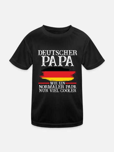 Deutscher Papa Vater Deutscher Deutschland - Kinder Funktions-T-Shirt - Schwarz - Vorne